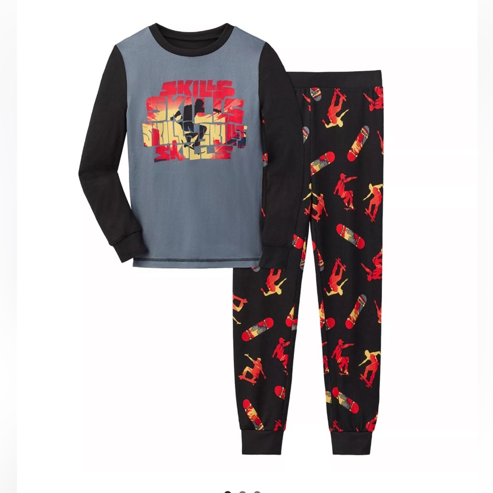NWT Cuddl Duds Pajama Set. Boy’s Sz-6 Skateboard | Soft | Long Sleeve | Graphic